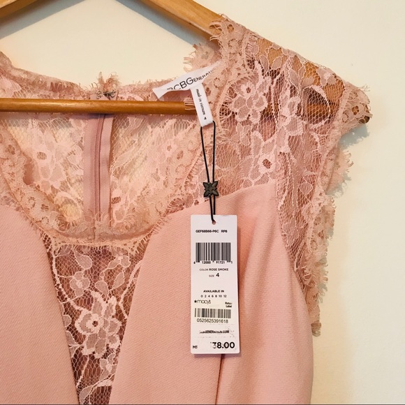 Dusty Pink Lace Inset Dress - Picture 8 of 8